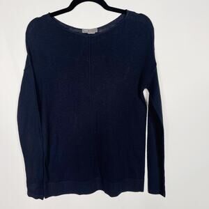 Vince Womens XSmall XS Navy Blue Lightweight Sweater Round Neck Cotton Blend